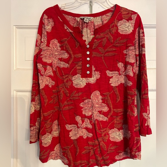 Lucky Brand Long Sleeve Boho Fall Top Size Small - Picture 2 of 4